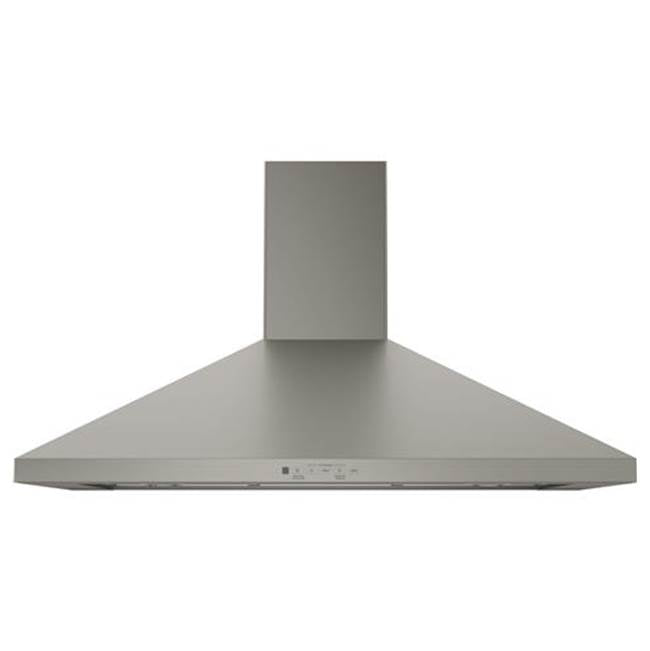 GE Appliances - GE 36'' Wall-Mount Pyramid Chimney Hood - Fingerprint Resistant Slate