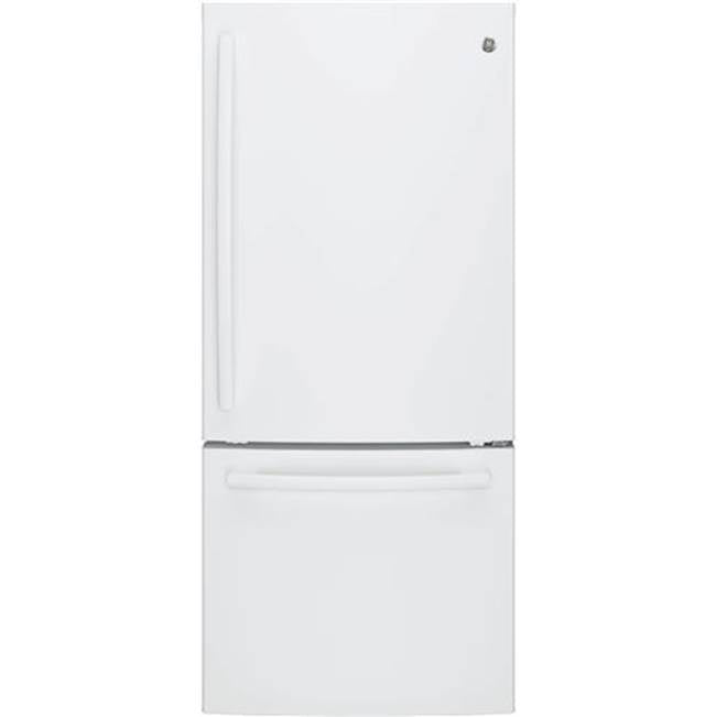 GE Appliances - GE ENERGY STAR 21.0 Cu. Ft. Bottom-Freezer Refrigerator - White