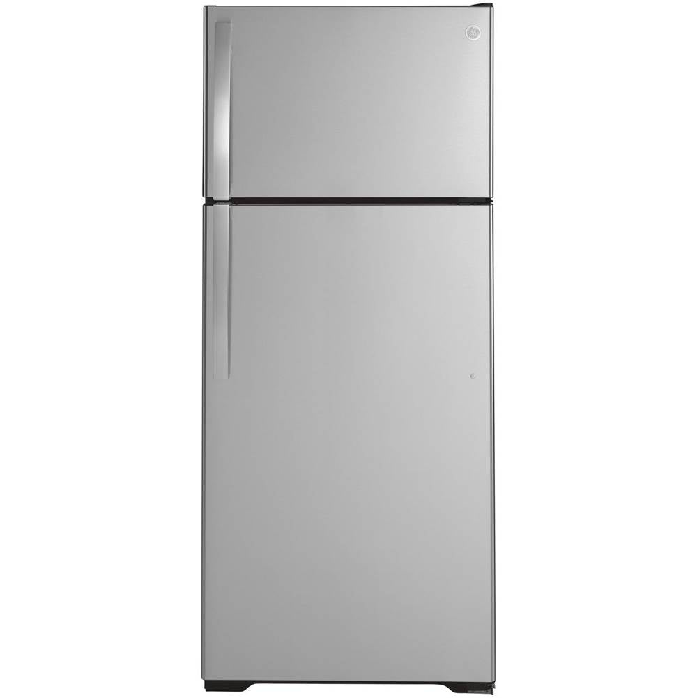 GE Appliances - 17.5 Cu. Ft. Top-Freezer Refrigerator - Stainless Steel