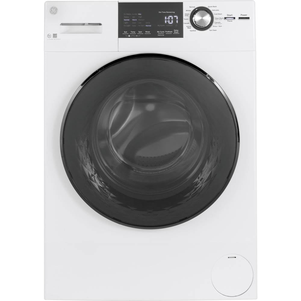 GE Appliances - GE 24'' 2.4 Cu. Ft. ENERGY STAR Front Load Washer with Steam - White
