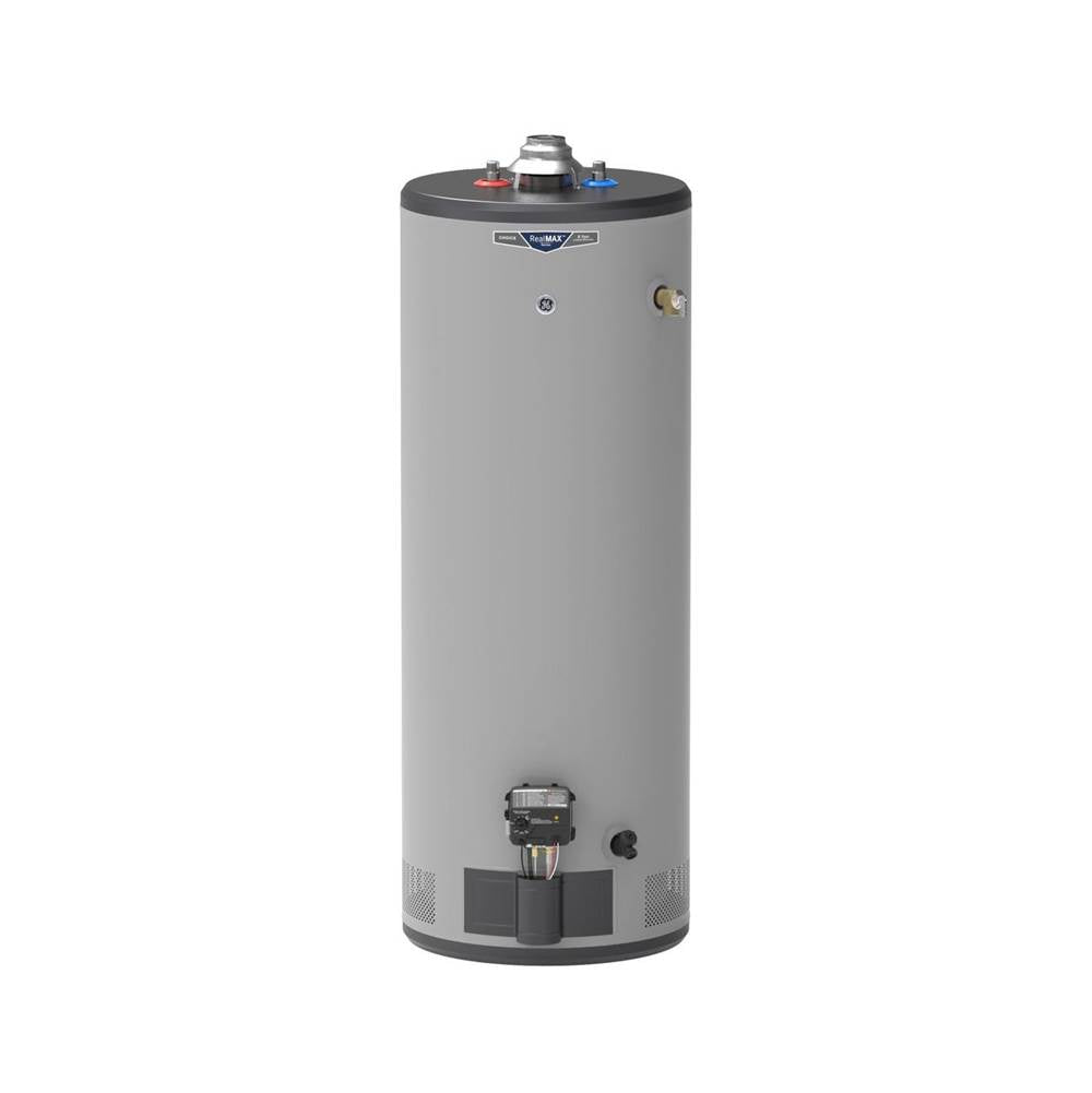 GE Appliances - RealMAX Choice 50-Gallon Tall Natural Gas Atmospheric Water Heater - Diamond Gray