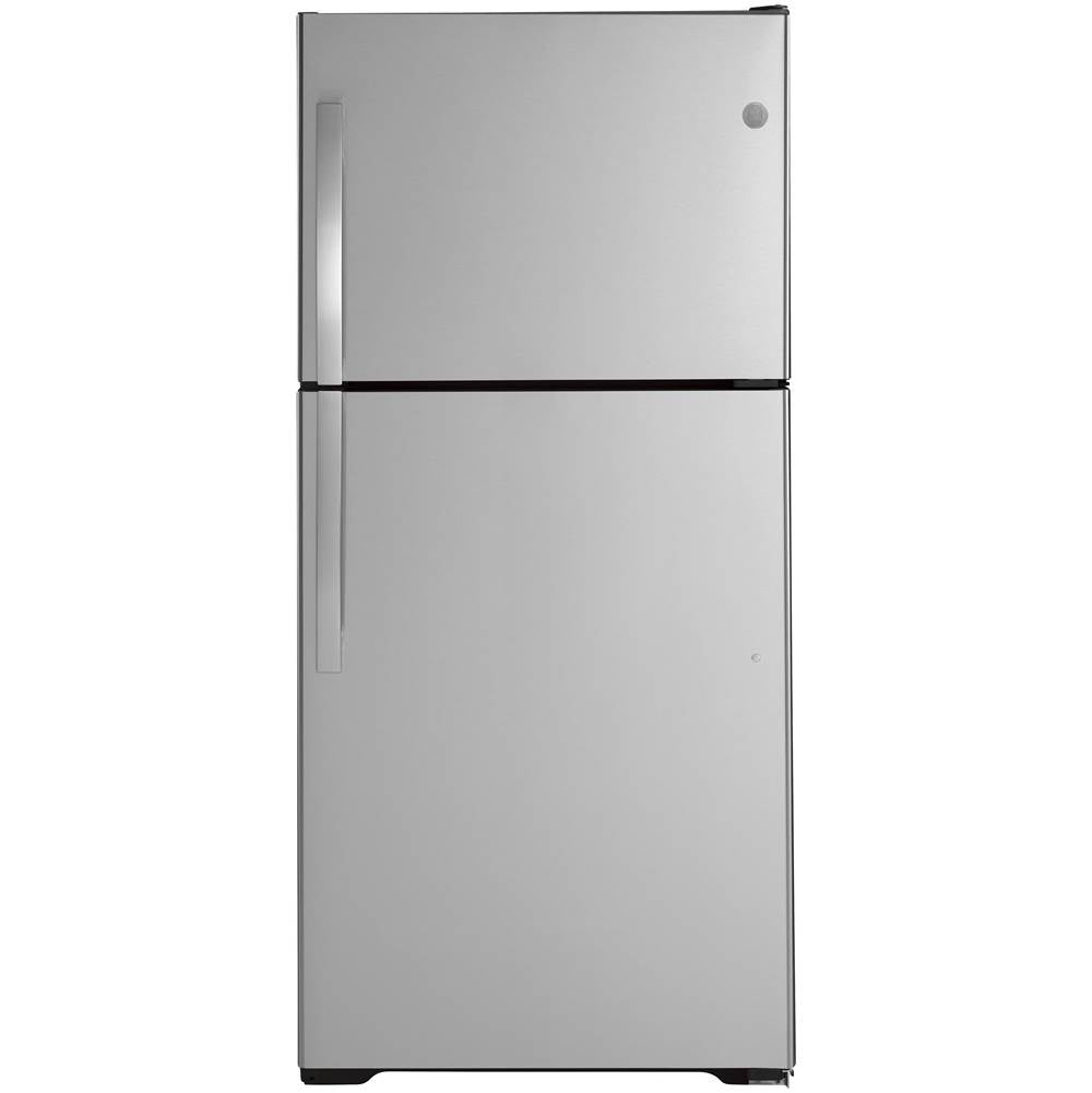 GE Appliances - GE ENERGY STAR 19.2 Cu. Ft. Top-Freezer Refrigerator - Stainless Steel