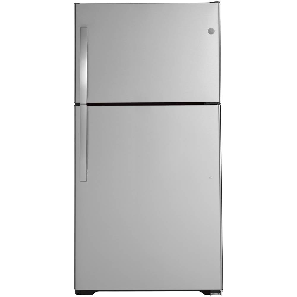 GE Appliances - GE ENERGY STAR 21.9 Cu. Ft. Top-Freezer Refrigerator - Stainless Steel