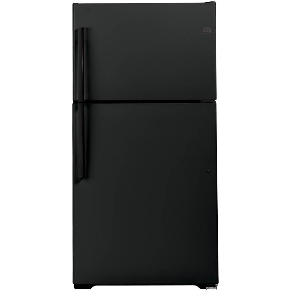 GE Appliances - GE ENERGY STAR 21.9 Cu. Ft. Top-Freezer Refrigerator - Black