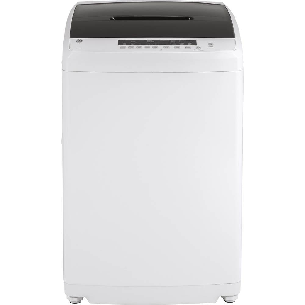 GE Appliances - GE Space-Saving 2.8 cu. ft. Capacity Stationary Washer with Stainless Steel Basket - White