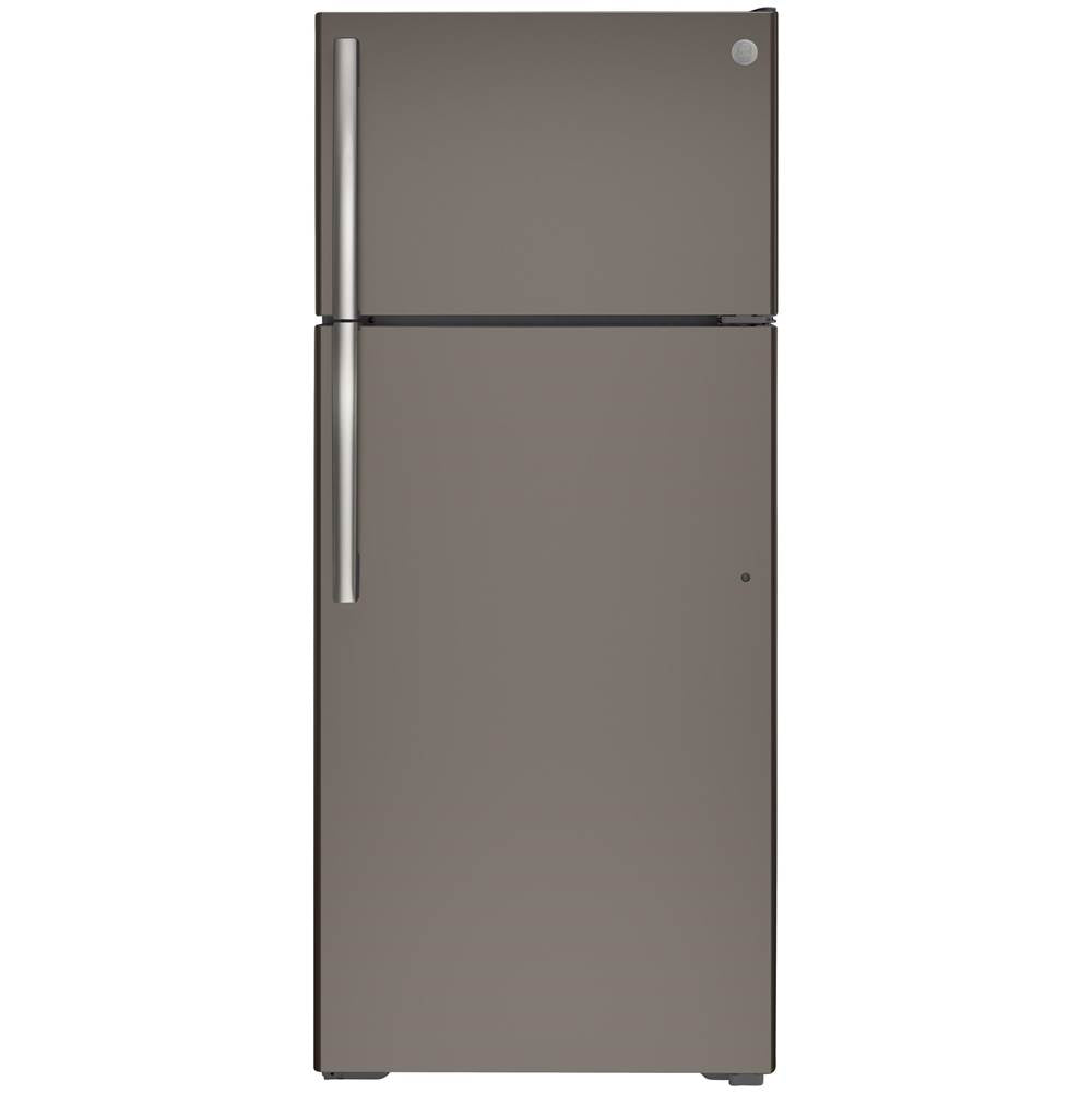 GE Appliances - GE ENERGY STAR 17.5 Cu. Ft. Top-Freezer Refrigerator - Fingerprint Resistant Slate