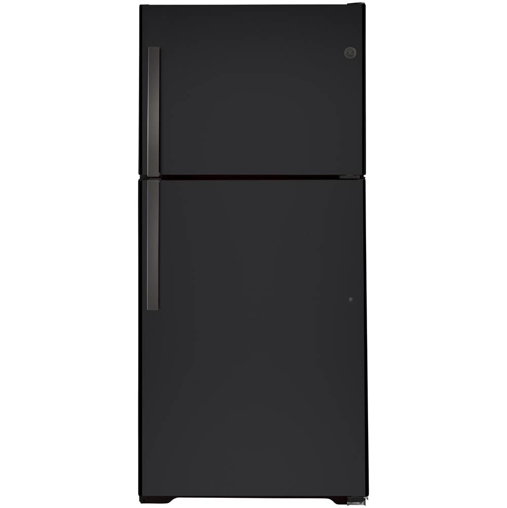 GE Appliances - GE 21.9 Cu. Ft. Top-Freezer Refrigerator - Fingerprint Resistant Black Slate