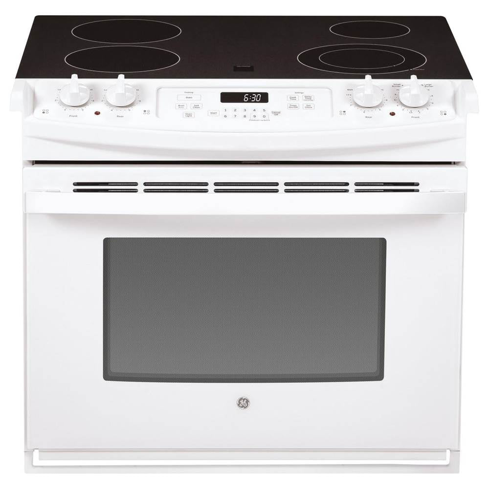 GE Appliances - 30'' Drop-In Electric Range - White on White