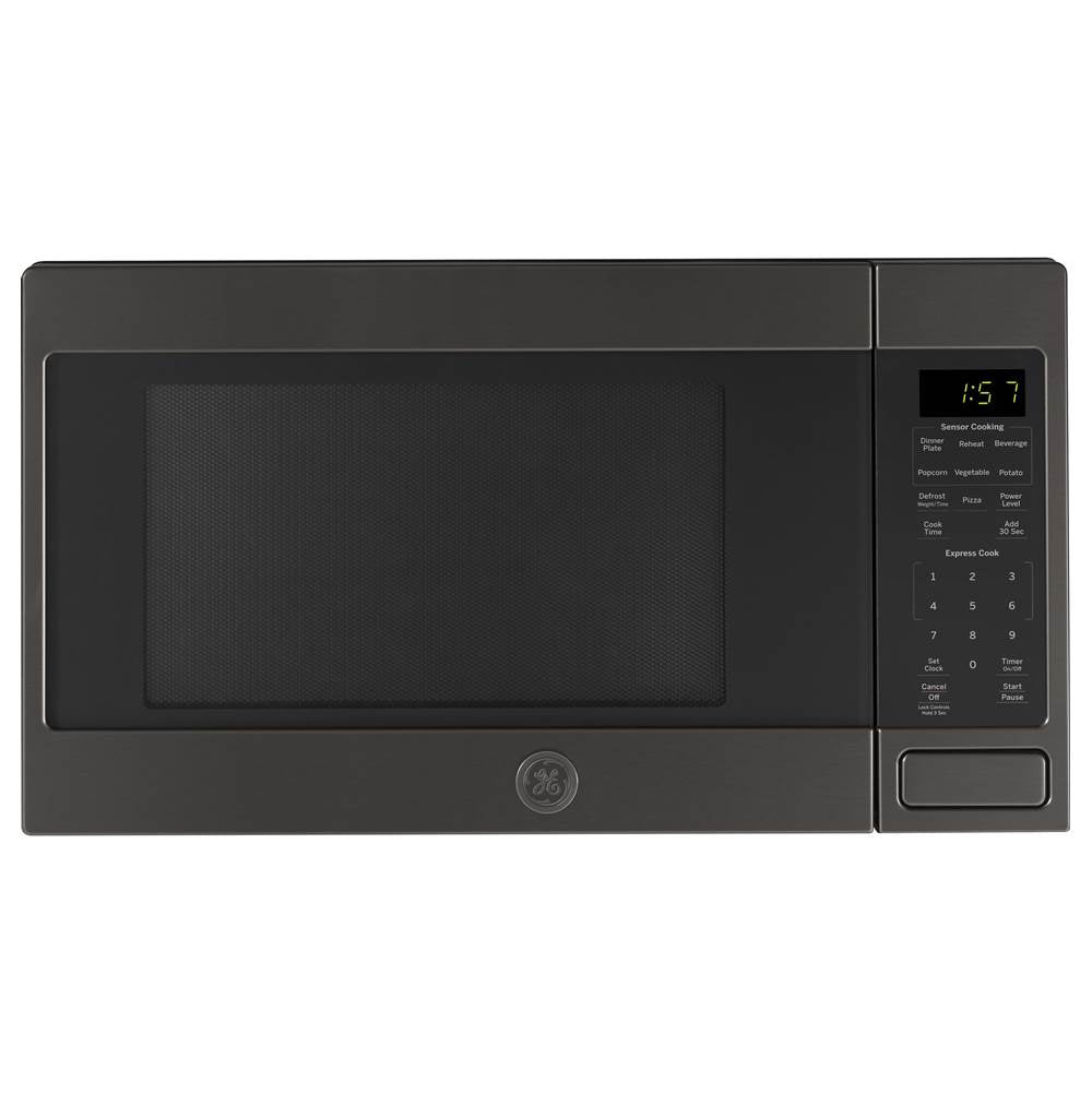 GE Appliances - GE 1.6 Cu. Ft. Countertop Microwave Oven - Fingerprint Resistant Black Stainless