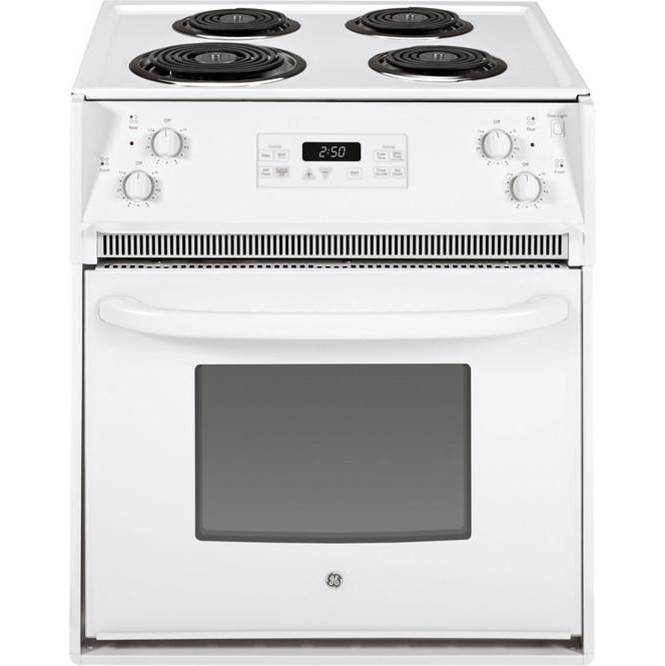 GE Appliances - 27'' Drop-In Electric Range - White on White