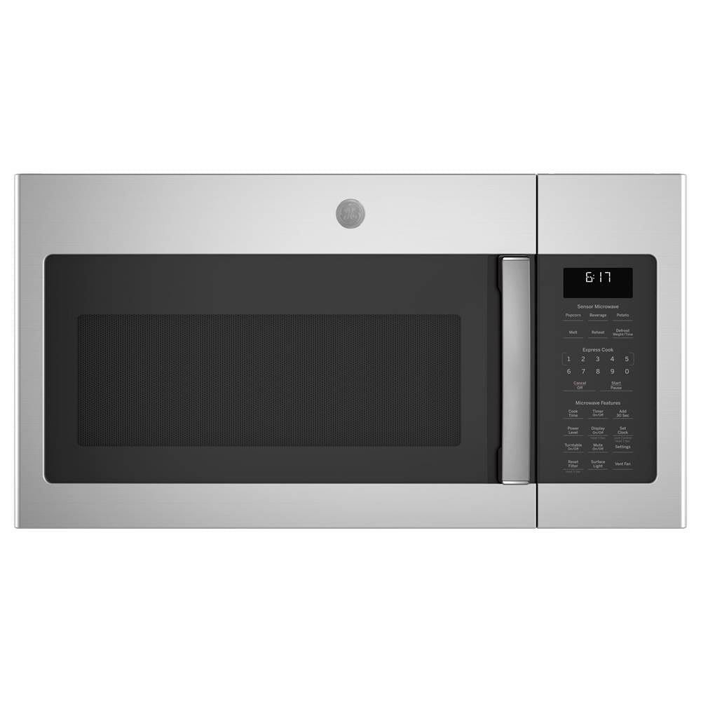 GE Appliances - GE 1.7 Cu. Ft. Over-the-Range Sensor Fingerprint Resistant Microwave Oven - Fingerprint Resistant Stainless