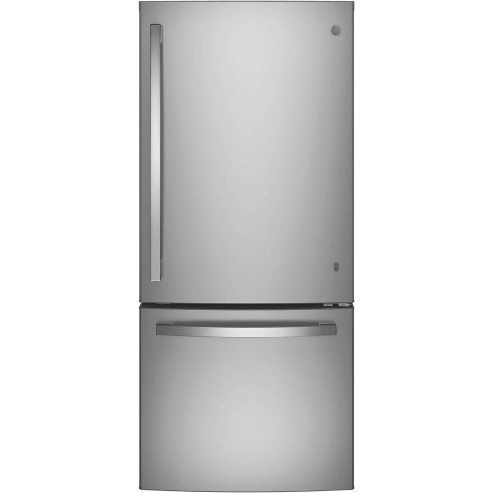 GE Appliances - ENERGY STAR 21.0 Cu. Ft. Bottom-Freezer Refrigerator - Stainless Steel