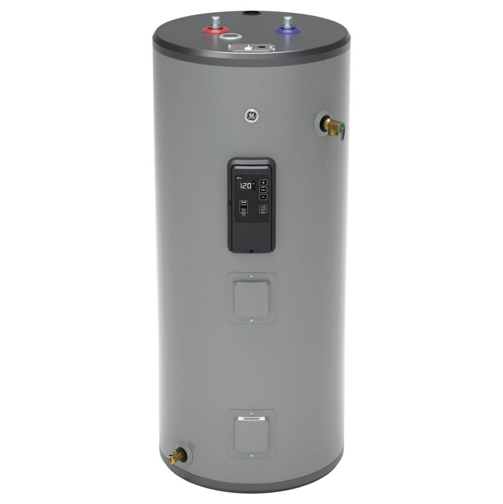 GE Appliances - Smart 40 Gallon Short Electric Water Heater - Gray