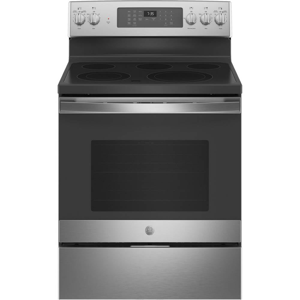GE Appliances - 30'' Free-Standing Electric Convection Ranwith No Preheat Air Fry - Stainless Steel