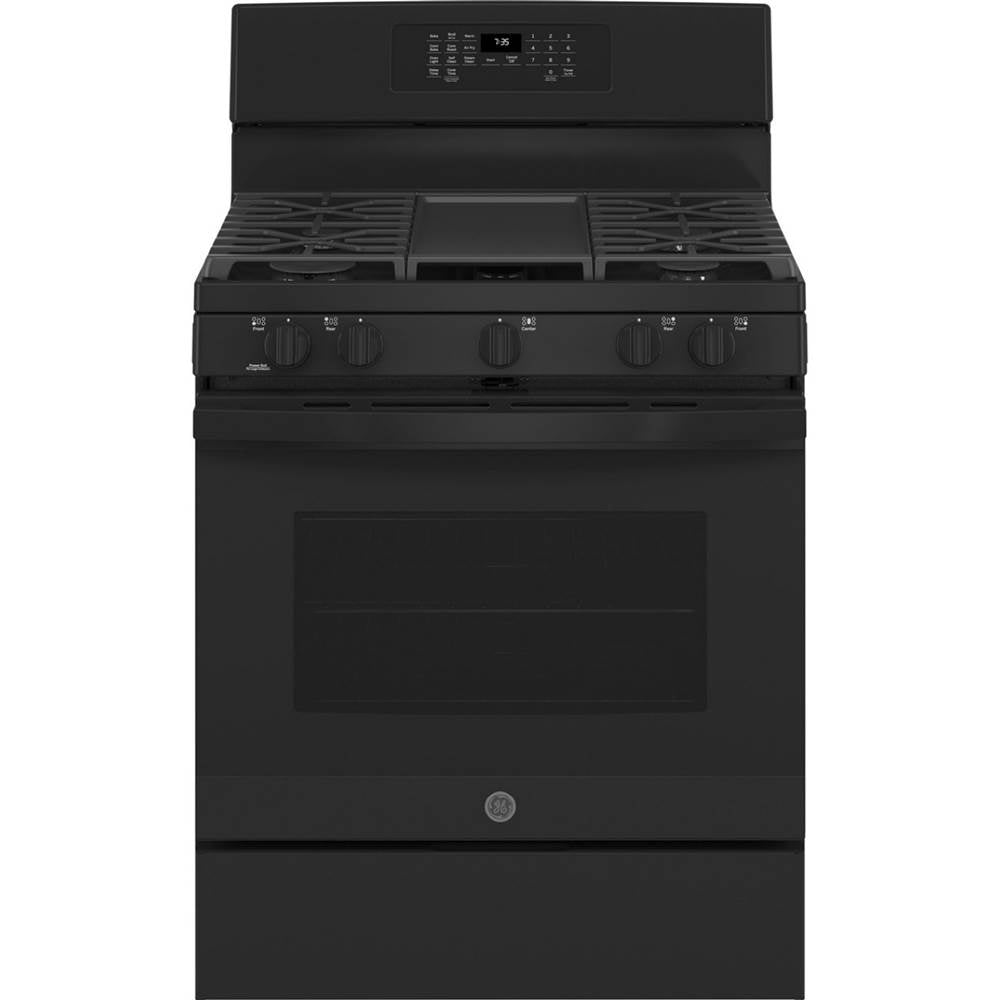 GE Appliances - 30'' Free-Standing Gas Convection Range with No Preheat Air Fry - Black