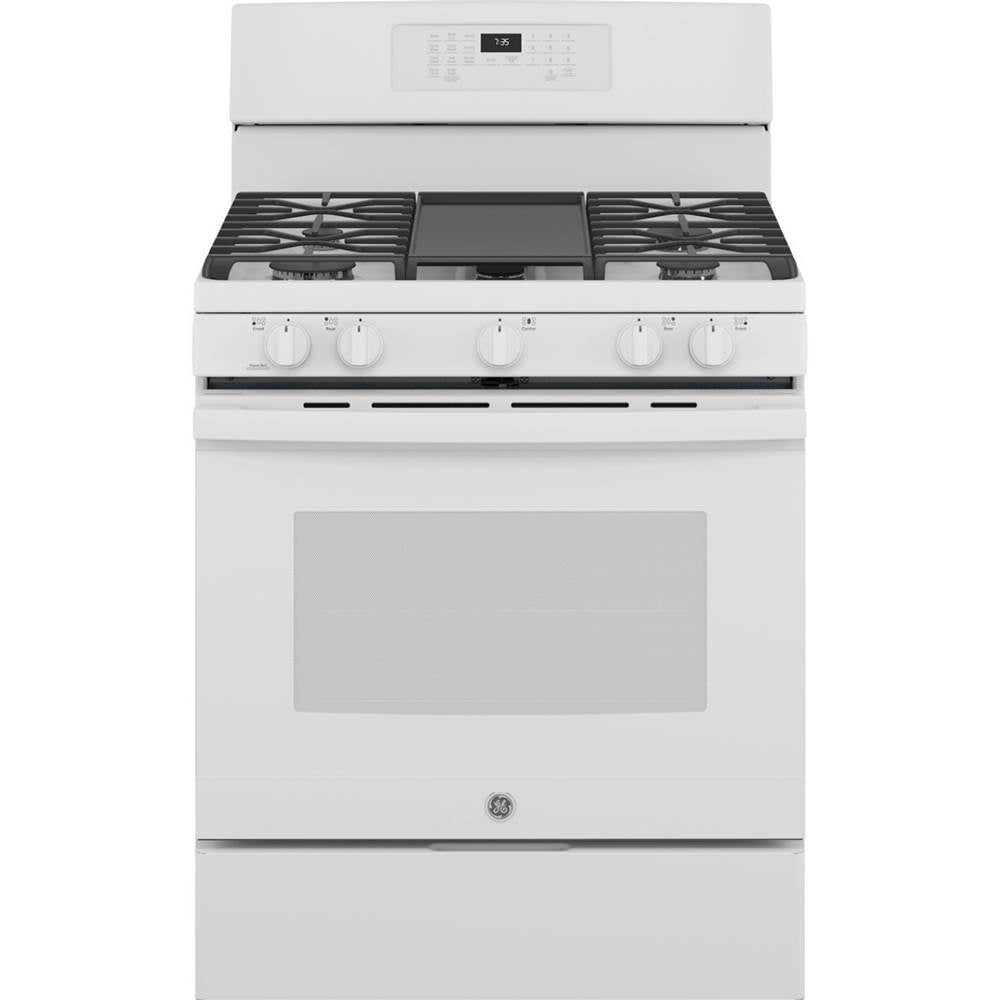 GE Appliances - 30'' Free-Standing Gas Convection Range with No Preheat Air Fry - White
