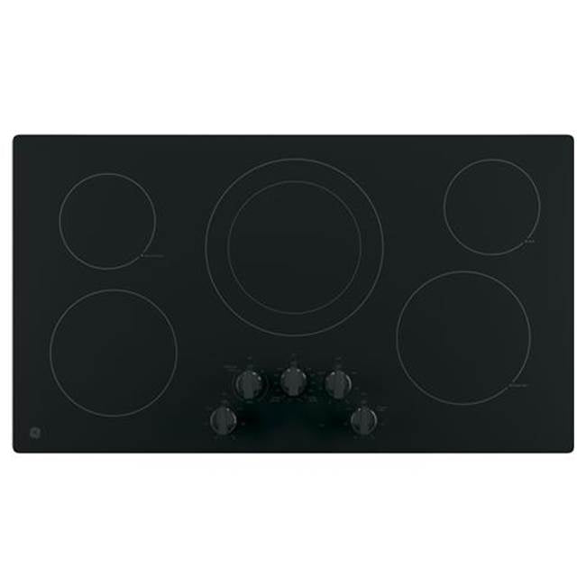 GE Appliances - GE 36'' Built-In Knob Control Electric Cooktop - Black