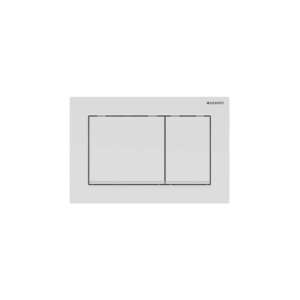 Geberit - Omega30 Actuator Plate For Dual Flush White, Matte White - White With Matte White