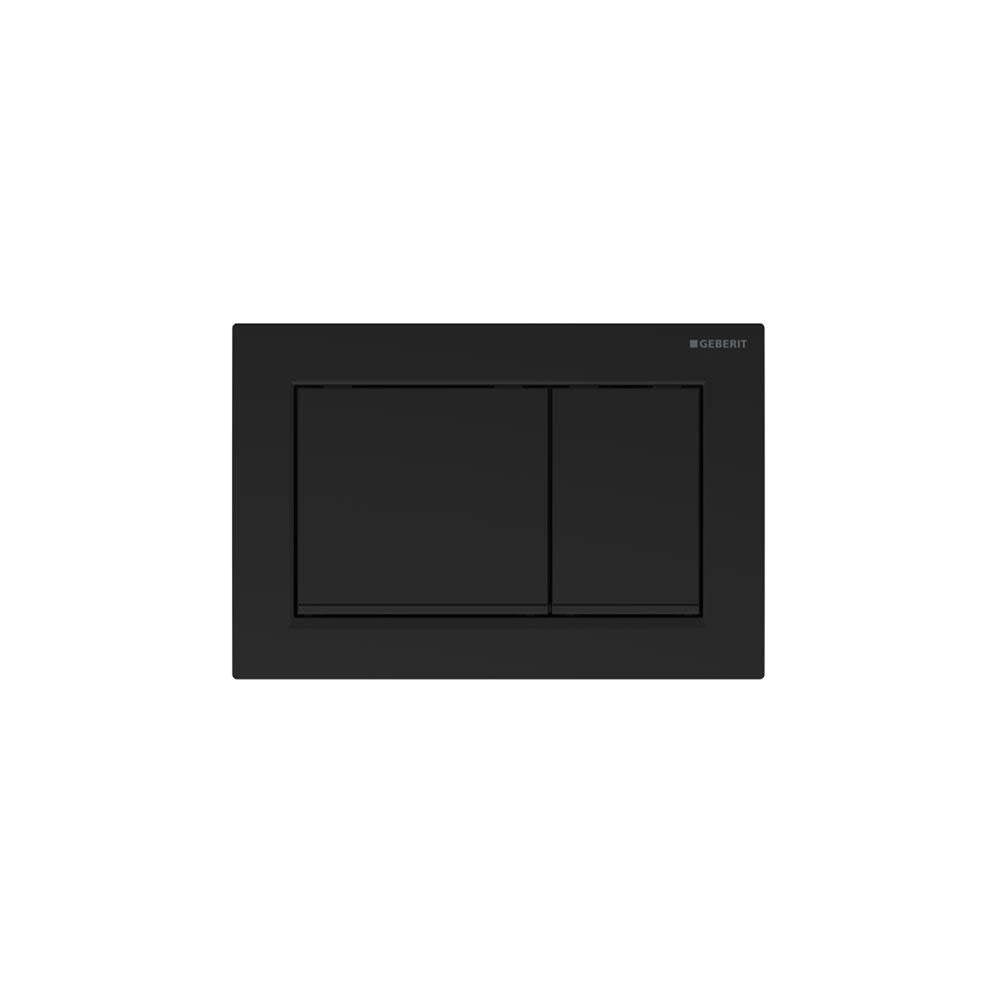 Geberit - Omega30 Actuator Plate For Dual Flush Black Matte Coated, Easy- To-Clean Coated, Black - Black Matte With Black