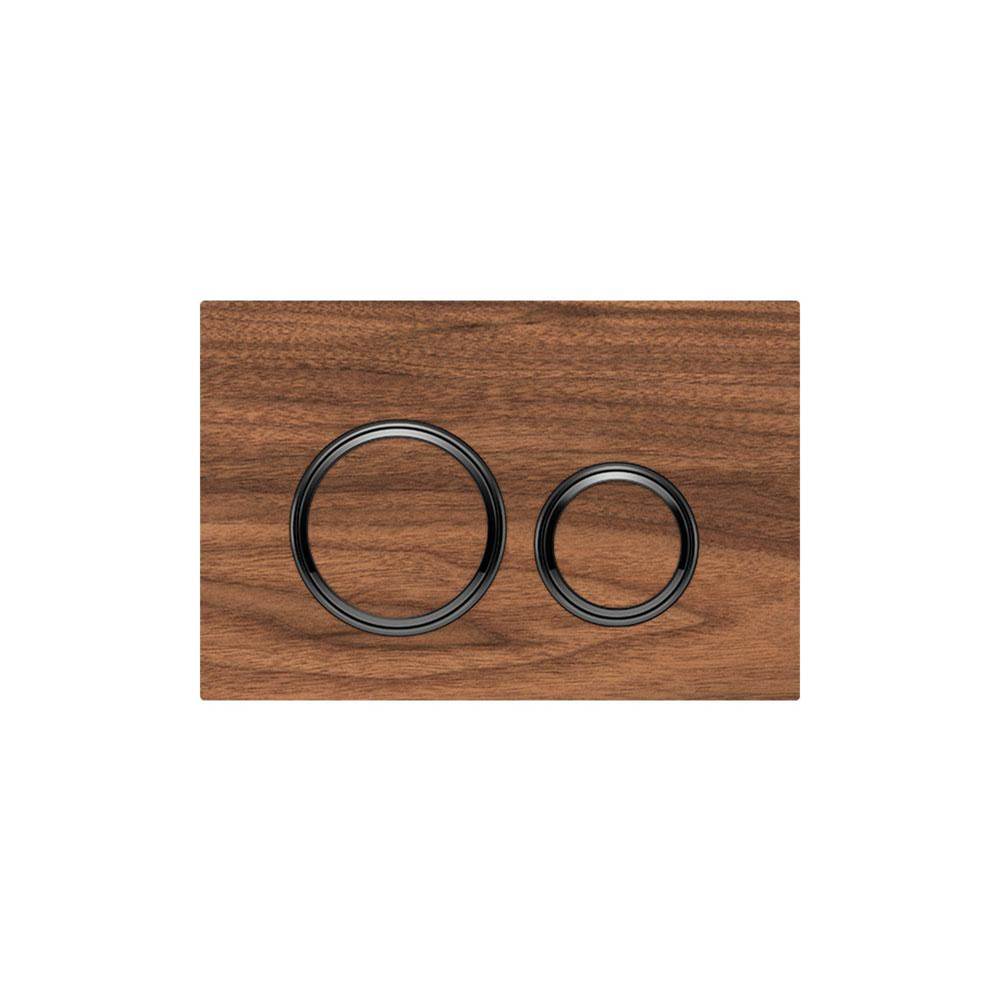 Geberit - Geberit actuator plate Sigma21 for dual flush, metal colour black chrome: black chrome, black walnut - Black Chrome, Cover Black Walnut