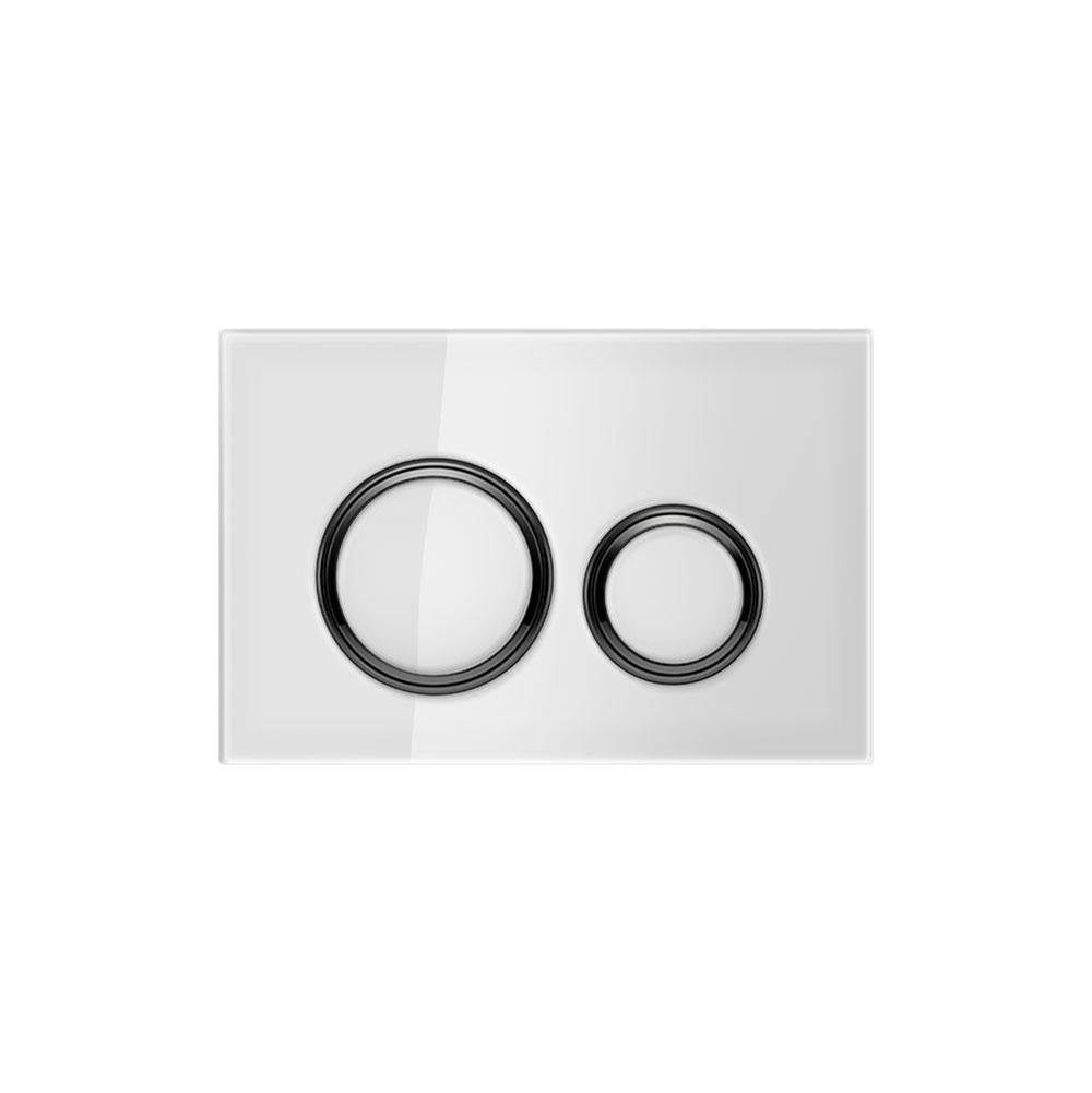 Geberit - Geberit actuator plate Sigma21 for dual flush, metal colour black chrome: black chrome, white - Black Chrome, Cover White