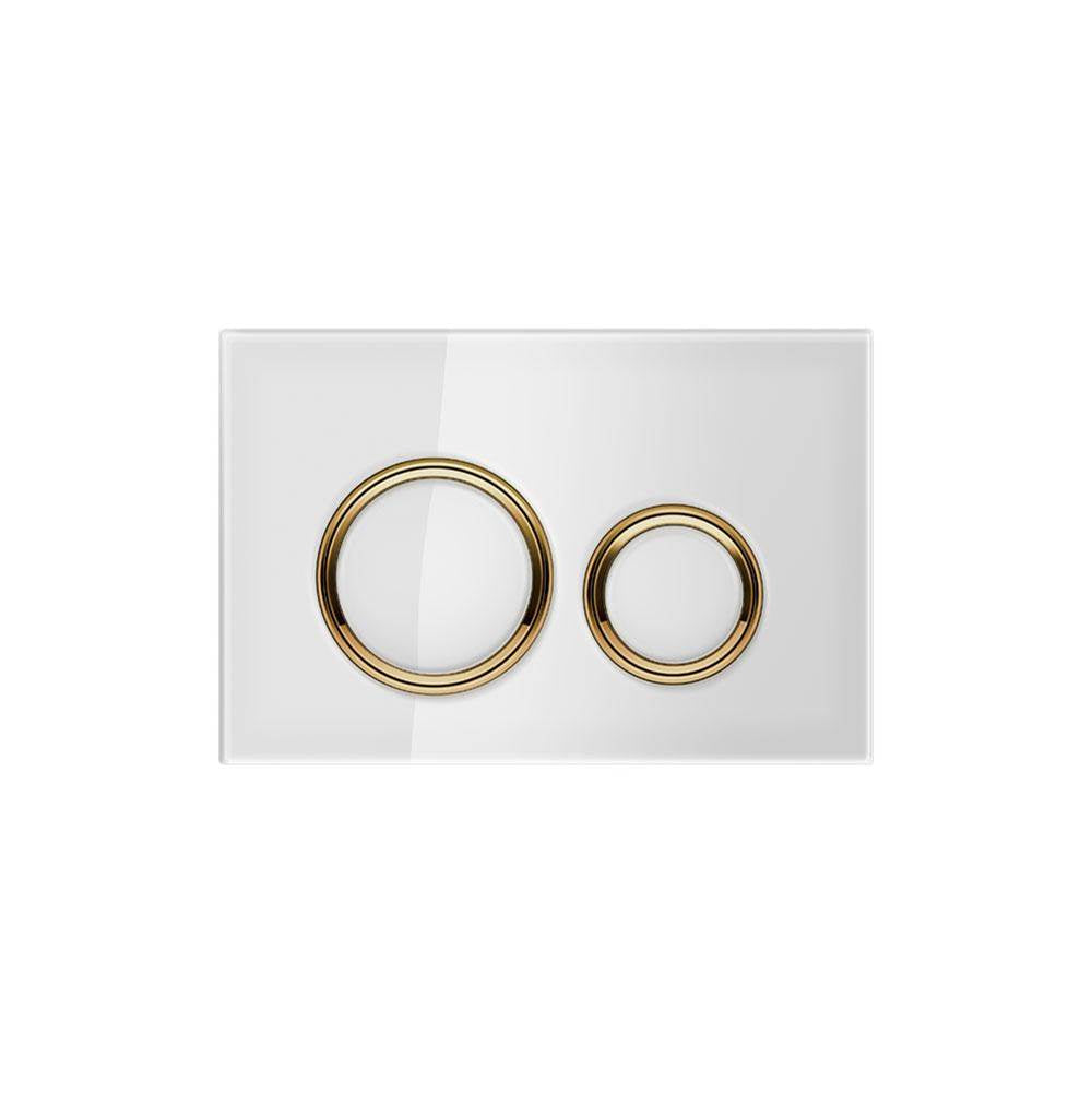 Geberit - Geberit actuator plate Sigma21 for dual flush, metal colour brass: brass, white - Brass, Cover White