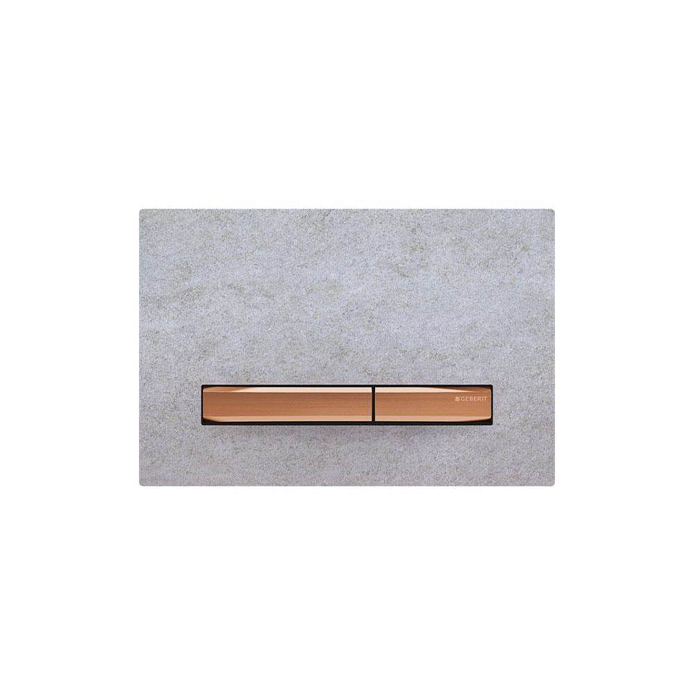 Geberit - Geberit actuator plate Sigma50 for dual flush, metal colour red gold: red gold, concrete look - Red Gold, Concrete Look