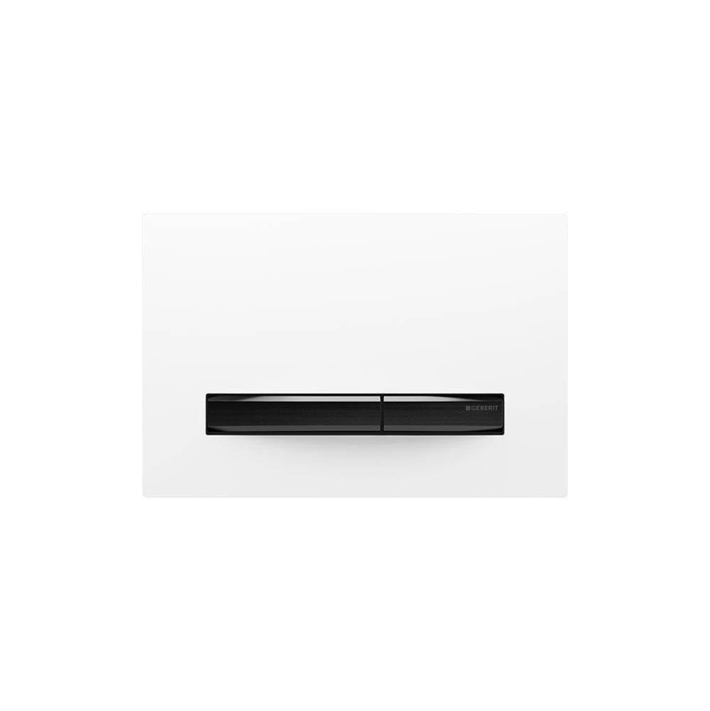 Geberit - Geberit actuator plate Sigma50 for dual flush, metal colour black chrome: black chrome, white - Black Chrome, White