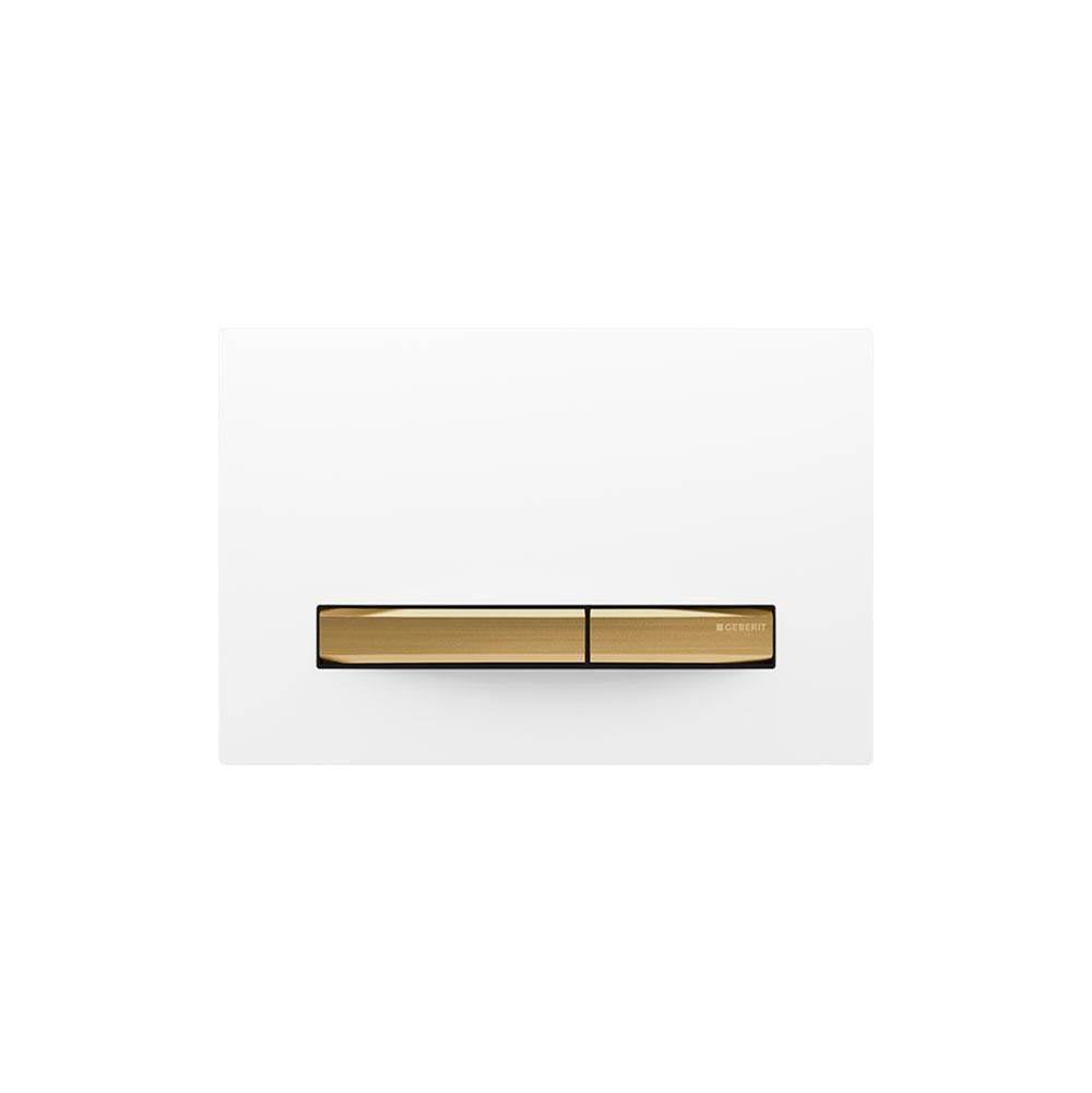 Geberit - Geberit actuator plate Sigma50 for dual flush, metal colour brass: brass, white - Brass, White