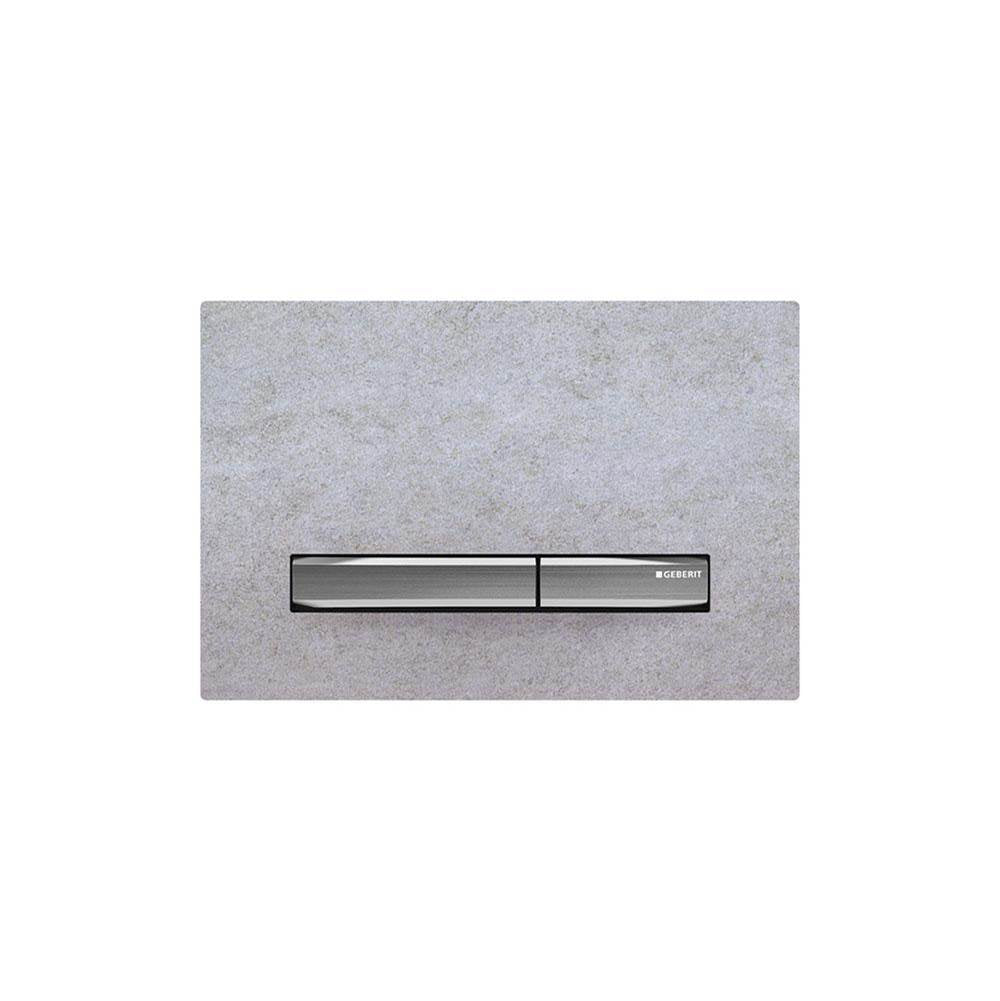 Geberit - Geberit actuator plate Sigma50 for dual flush, metal colour chrome-plated: chrome-plated, concrete look - Chrome Plated, Concrete Look