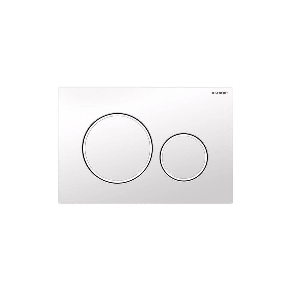 Geberit - Geberit actuator plate Sigma20 for dual flush: white, matt white - White, Design Rings: Matt White