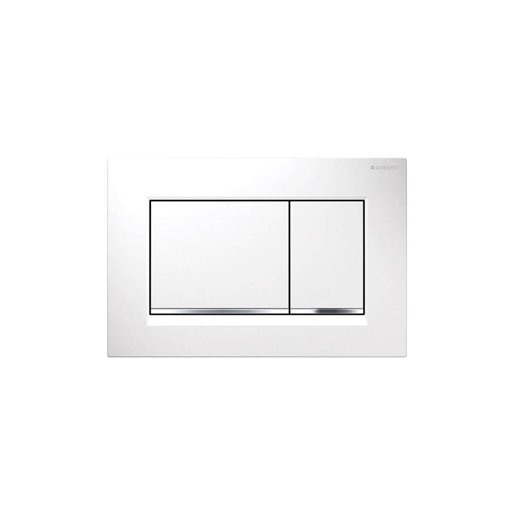 Geberit - Geberit actuator plate Sigma30 for dual flush: white matt coated, easy-to-clean coated, bright chrome-plated