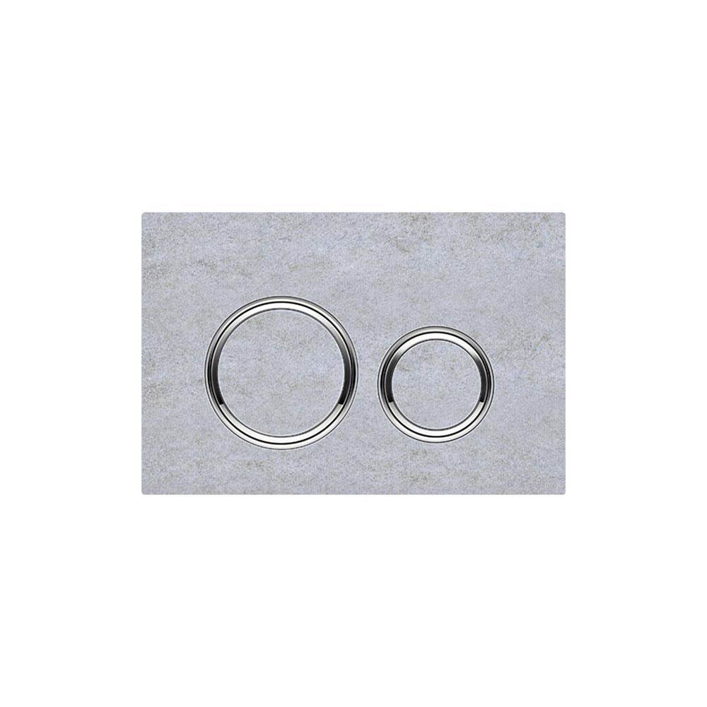 Geberit - Geberit actuator plate Sigma21 for dual flush, metal colour chrome-plated: chrome-plated, concrete look - Chrome Plated, Cover Concrete Look