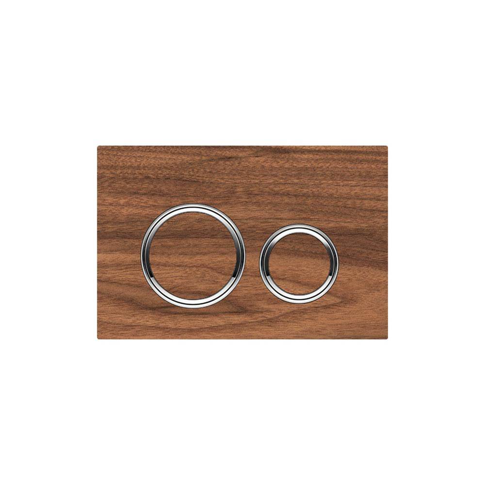 Geberit - Geberit actuator plate Sigma21 for dual flush, metal colour chrome-plated: chrome-plated, black walnut - Chrome Plated, Cover Black Walnut