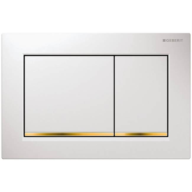 Geberit - Geberit actuator plate Omega30 for dual flush: white / gold-plated / white - Gold