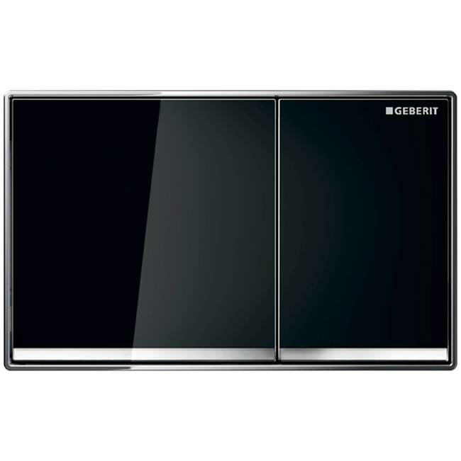 Geberit - Geberit actuator plate Omega60 for dual flush, surface-even: black glass - Black
