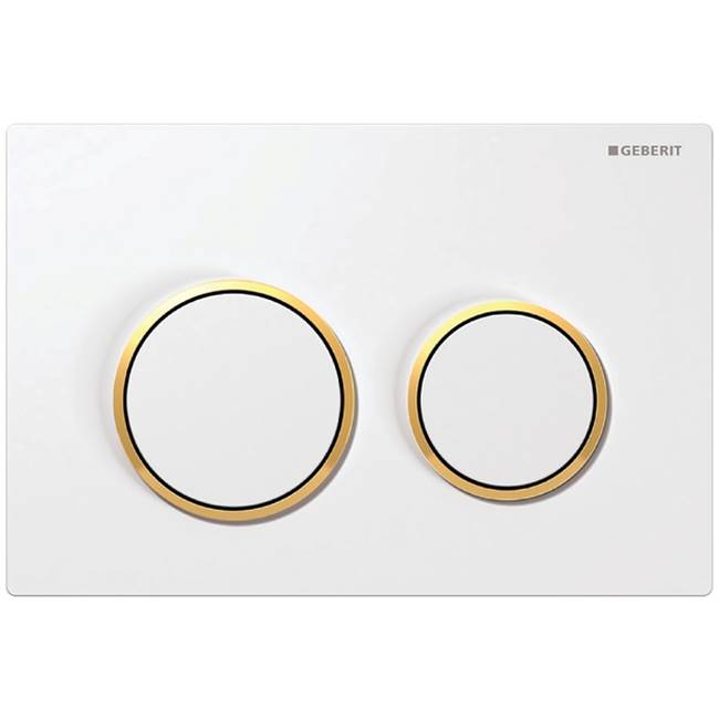 Geberit - Geberit actuator plate Omega20 for dual flush: white / gold-plated / white - Gold