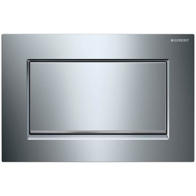Geberit - Geberit actuator plate Sigma30 for stop-and-go flush, screwable: bright chrome-plated / chrome brushed / bright chrome-plated