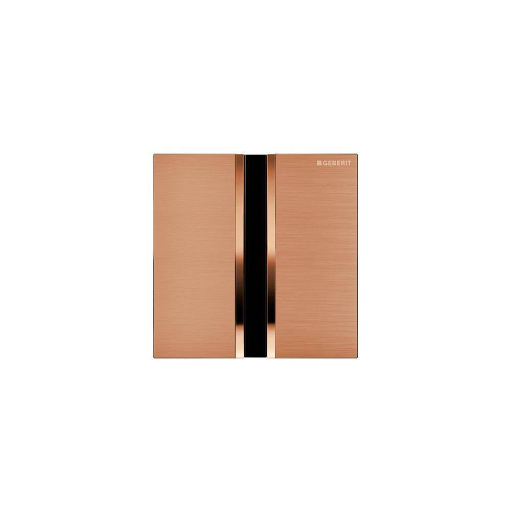 Geberit - Geberit urinal flush control with electronic flush actuation, mains operation, cover plate type 50: red gold / brushed, easy-to-clean coated - Red Gold, Brushed,