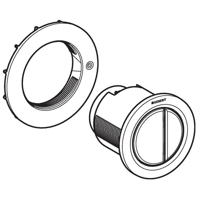 Geberit remote flush actuation type 01, pneumatic, for dual flush, furniture actuator: white alpine