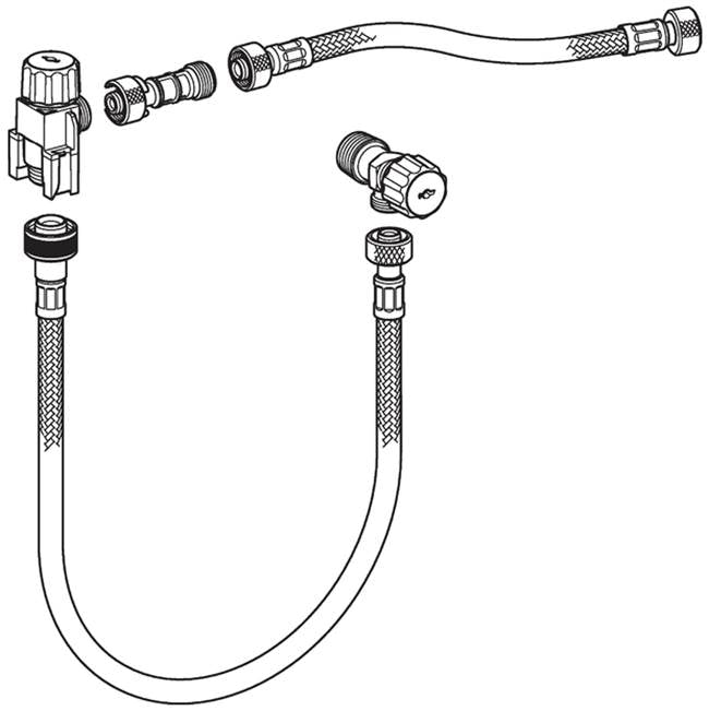 Bottom water supply connection set for Geberit Monolith sanitary module for WC, 101 cm