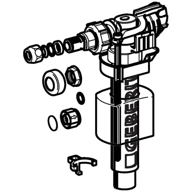 Geberit fill valve type 380, lateral water supply connection, 3/8'', nipple made of brass