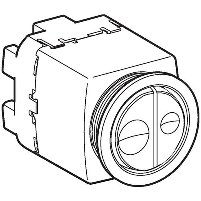 Geberit - Actuator for Geberit WC flush control with pneumatic flush actuation, dual flush, with locked nuts: bright chrome-plated