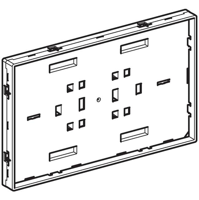Geberit - Support plate with sight frame, for Geberit cover plate Sigma, surface-even: bright chrome-plated