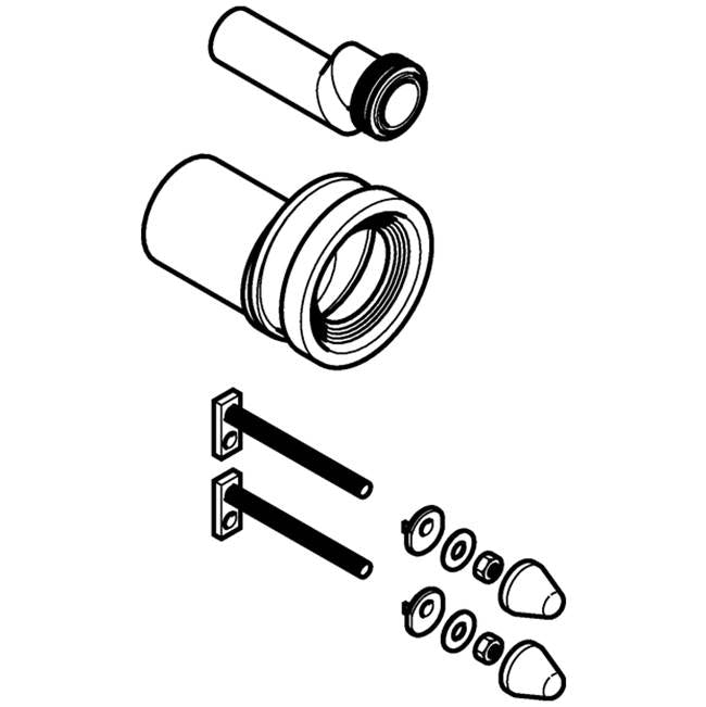 Geberit connection set for wall-hung WC, with fastening material, stepped: d90mm d1=45mm