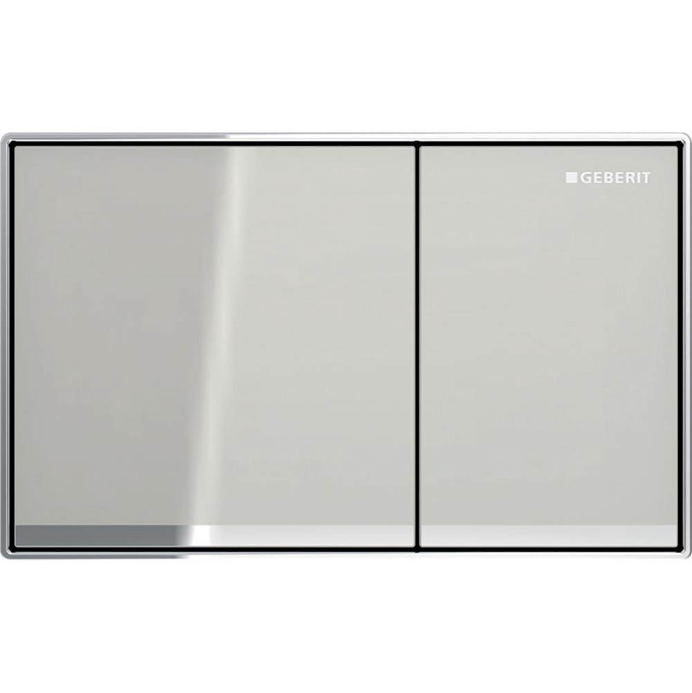 Geberit - Geberit actuator plate Omega60, for dual flush, surface-even: sand grey,mirrored, bright chrome-plated - Sand Gray