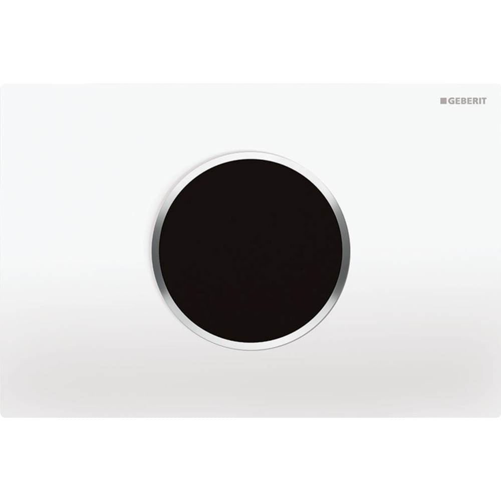 Geberit - Wc Flush Control With Electronic Flush Actuation, Mains Operation, Dual Flush, Sigma10 Actuator Plate, Automatic/Touchless White, Bright Chrome - White With Bright Chrome