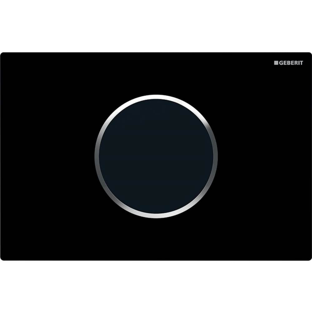 Geberit - Wc Flush Control With Electronic Flush Actuation, Mains Operation, Dual Flush, Sigma10 Actuator Plate, Automatic/Touchless Black, Bright Chrome - Black With Bright Chrome