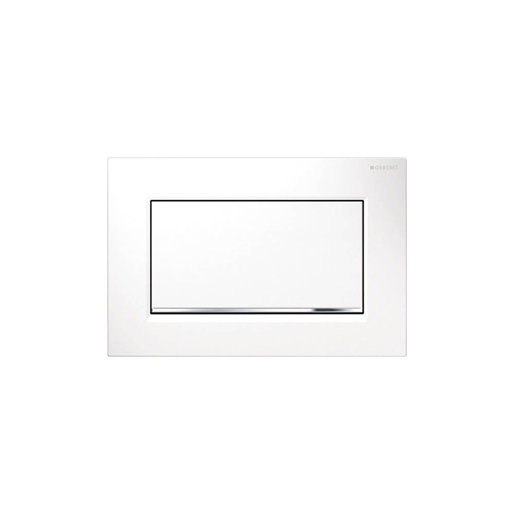 Geberit - Geberit actuator plate Sigma30 for stop-and-go flush, screwable: white matt coated, easy-to-clean coated, bright chrome-plated