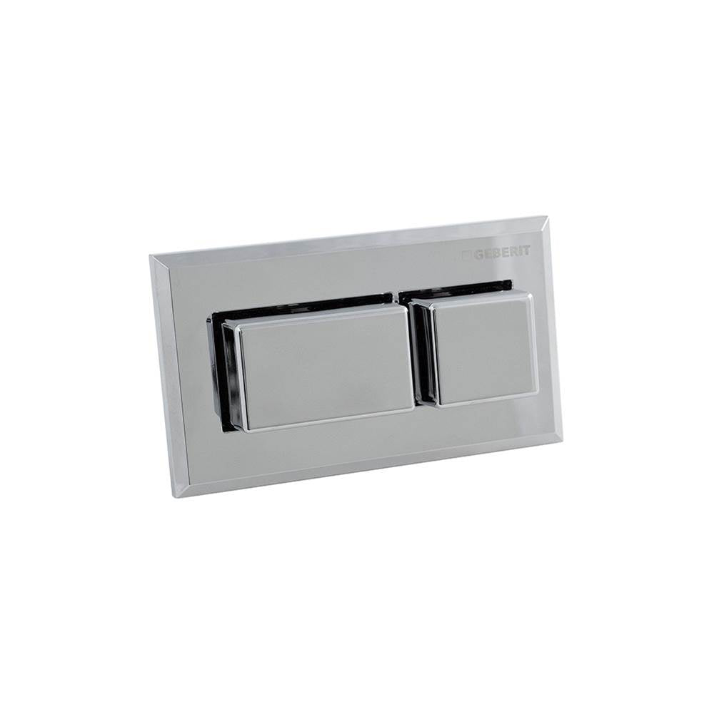 Geberit - Geberit remote flush actuation, square design, pneumatic, for dual flush, for Sigma concealed cistern 8 cm, concealed actuator, protruding: brigh - Bright Chrome Plated